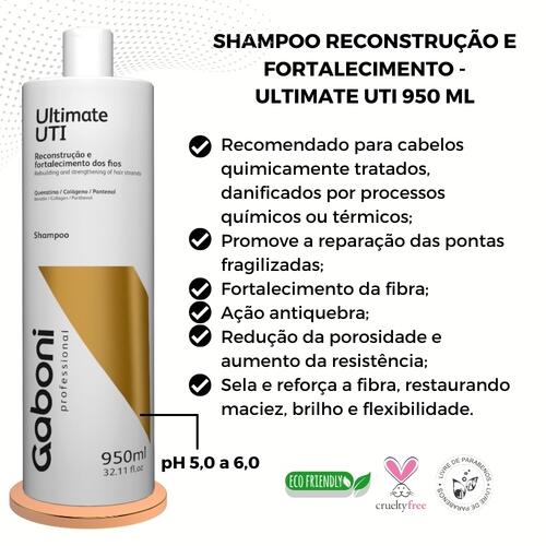 Tratamento Profissional de Reconstruo Intensa Shampoo 950ml + Condicionador 950ml + Mscara 450g Ultimate UTI Gaboni