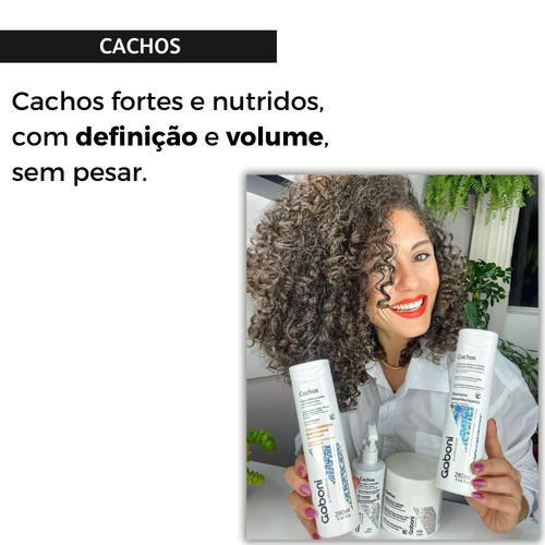 Kit Presente Dia das Mes - Tratamento para cabelos cacheados Vegano Shampoo + Creme Modelador + Mscara Umectante Cachos Gaboni