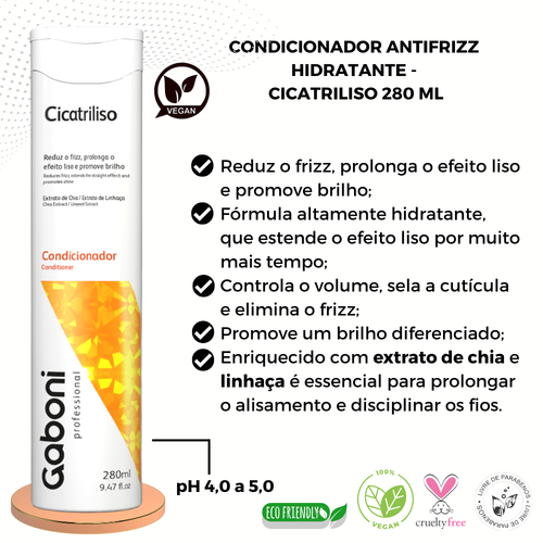 Kit Hidratação Antifrizz Shampoo + Condicionador Cicatriliso Gaboni