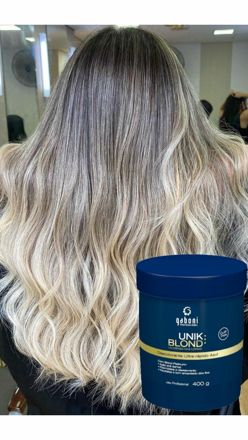 Pó Descolorante Profissional Ultra Rápido Azul UnikBlond 400g Gaboni