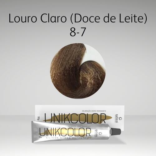 UnikColor 8-7 Louro Claro (Doce de Leite) 50g Gaboni