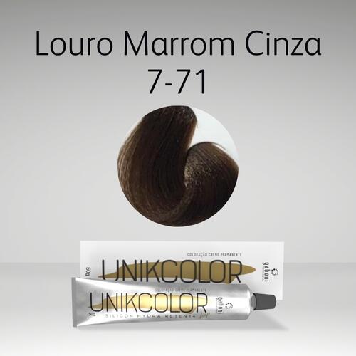 UnikColor 7-71 Louro Marrom Cinza 50g Gaboni