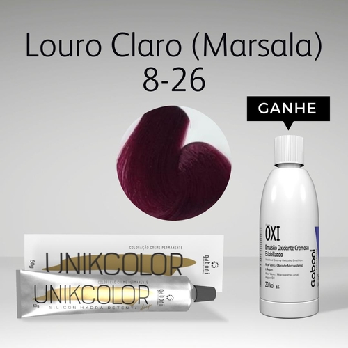 UnikColor 8-26 Louro Claro (Marsala) 50g Gaboni
