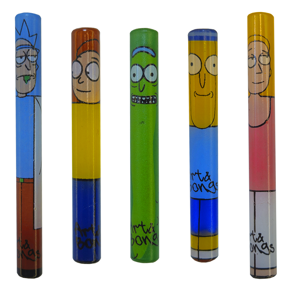 KIT PITEIRA DE VIDRO ART BONGS RICK E MORTY 5 UN - a partir de R$80,75