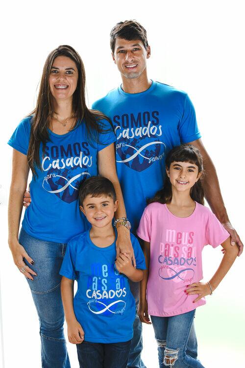 Camisa Somos Casados para Sempre Azul