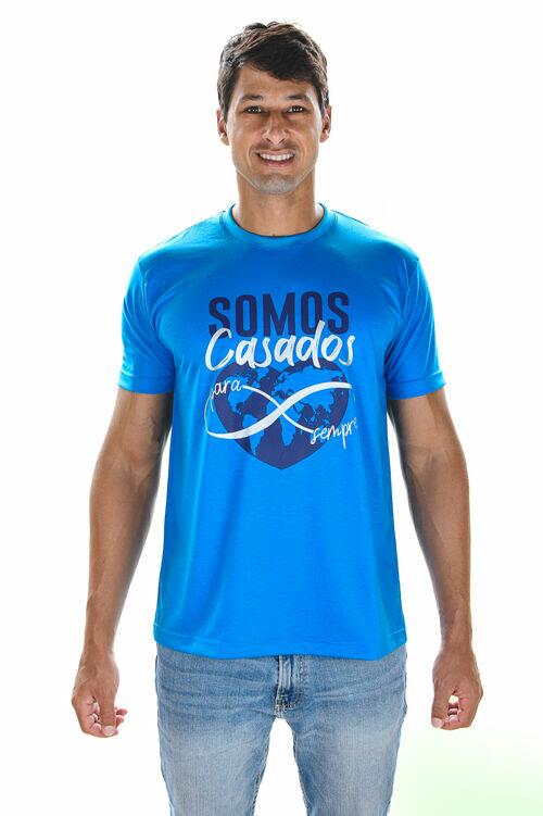 Camisa Somos Casados para Sempre Azul
