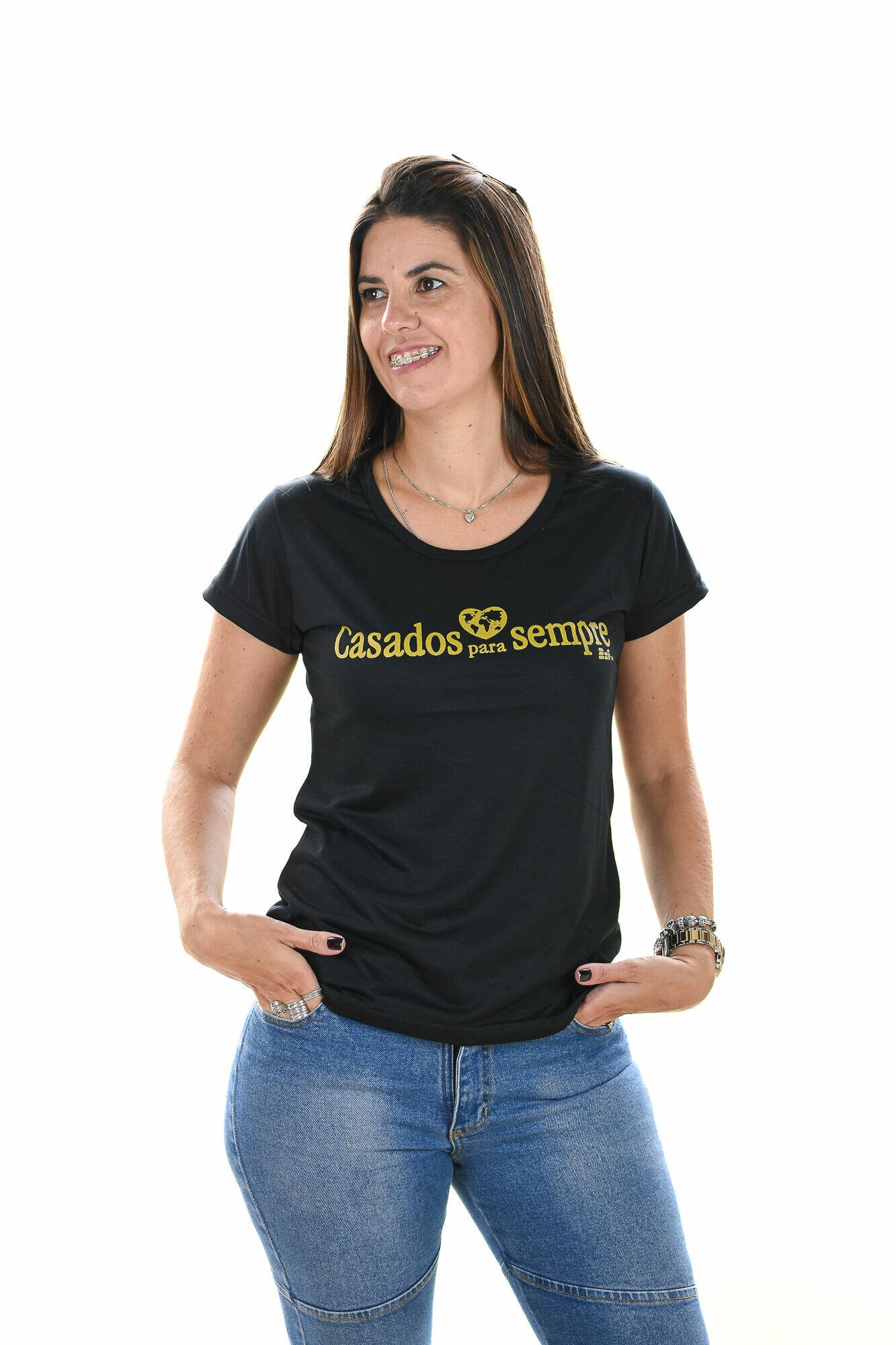 Baby Look Feminina Casados para Sempre Tradicional