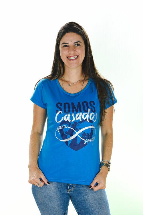 Baby Look Somos Casados para Sempre Azul