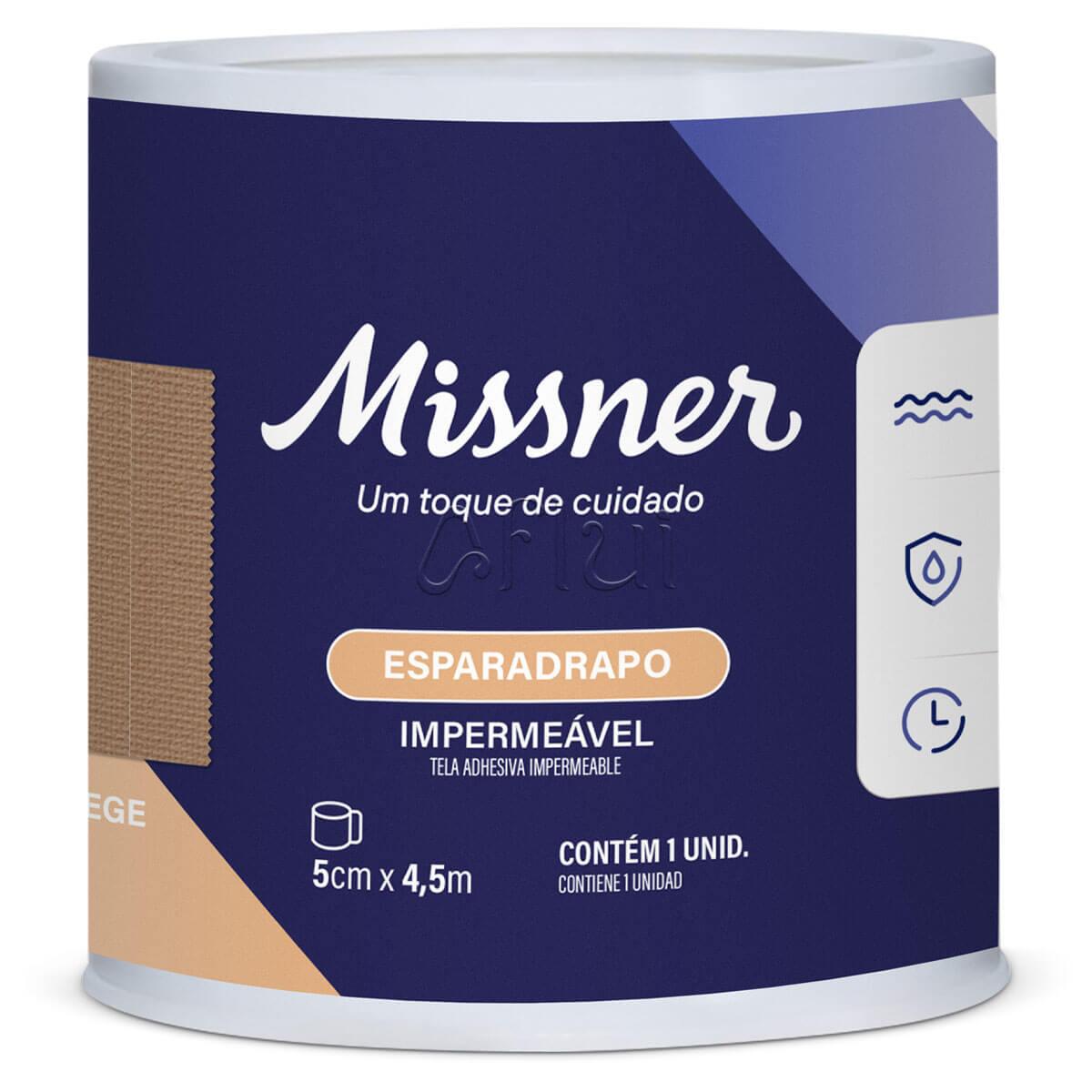 Esparadrapo Impermeável Bege Missner - 5,0cm X 4,5m - a partir de R$9,60