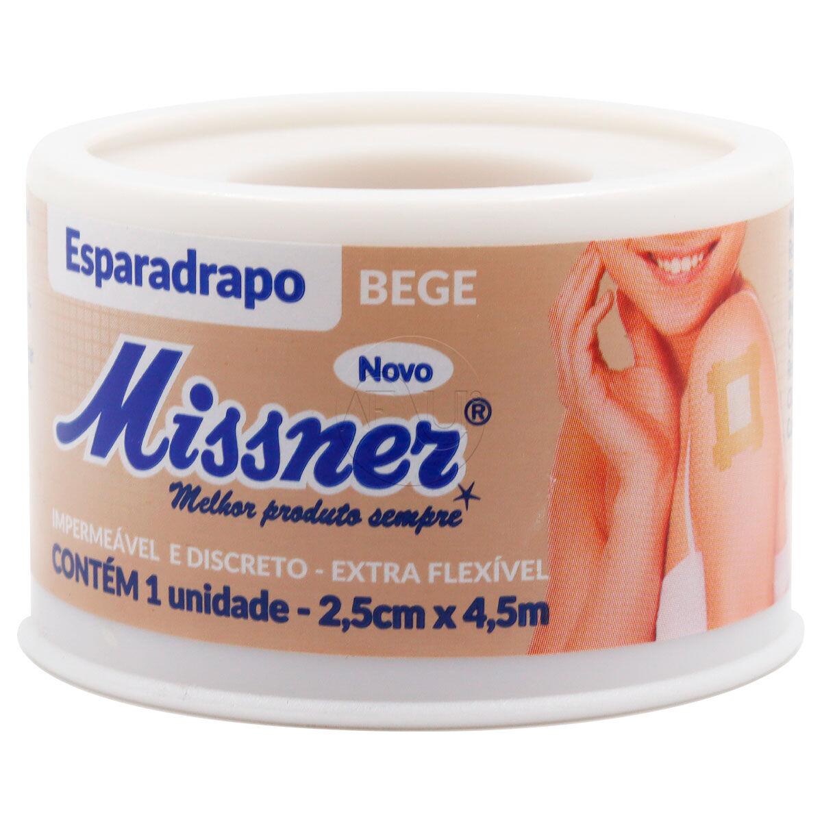 Esparadrapo Bege Missner Impermeável - 2,5cm X 4,5m - a partir de R$5,72