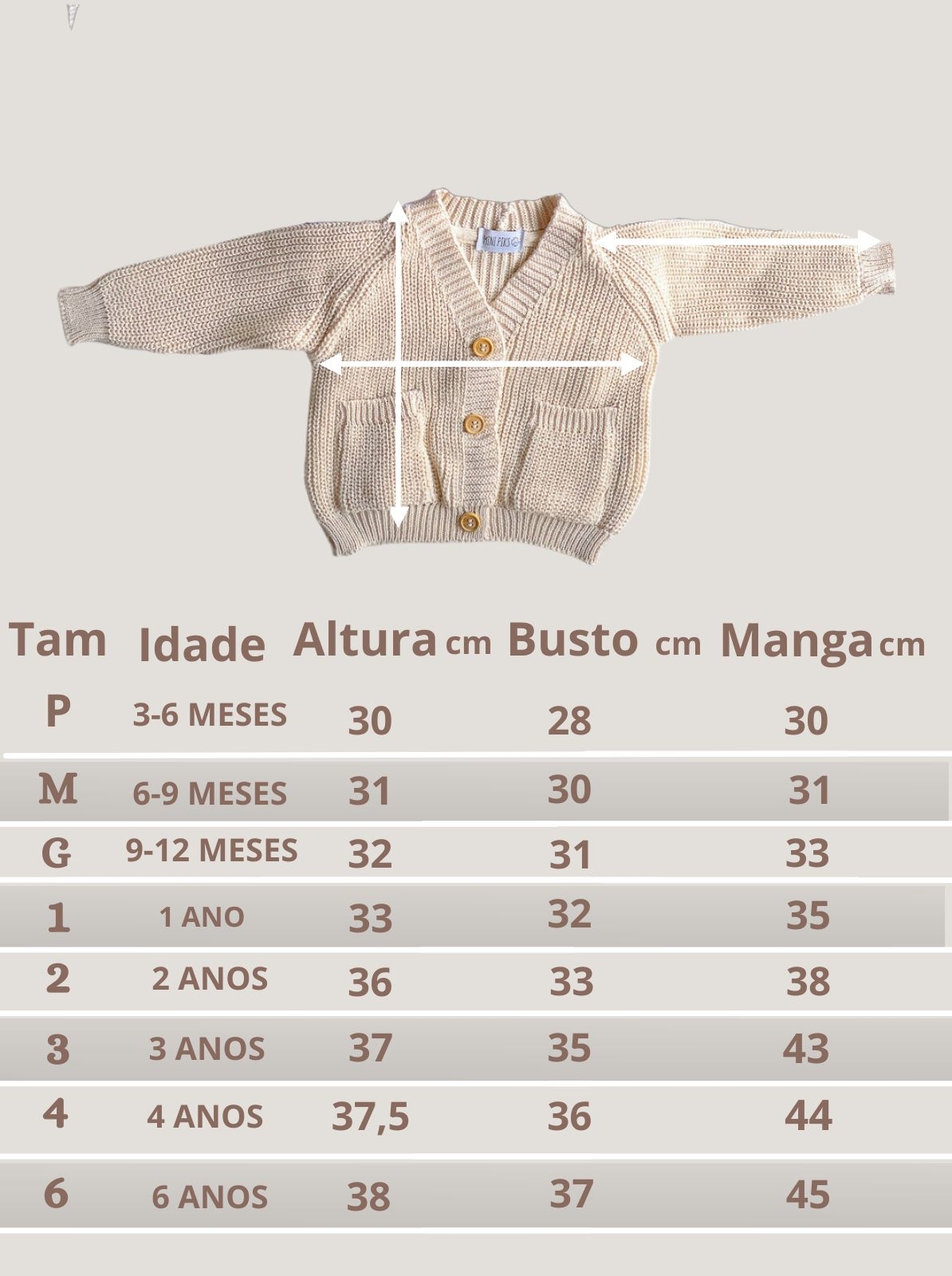 Cardigan Tricô Infantil Pepi Unissex | Mini Piks - R$139,90