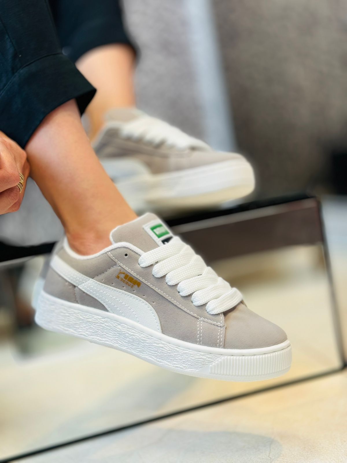 Comprar Tênis Puma Suede XL Branco/Cinza Fortal Shoes