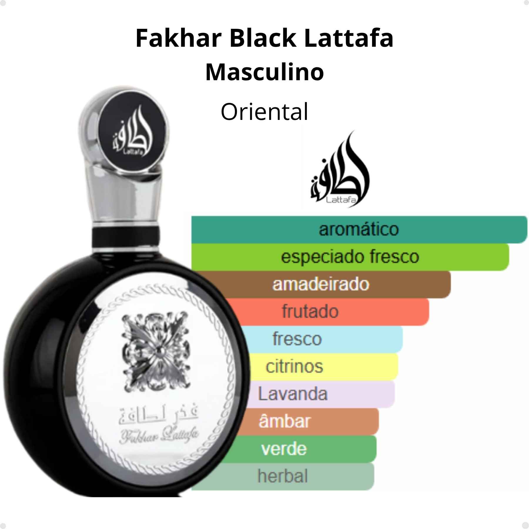 Perfume Arabe Lattafa Fakhar Black EDP 100ml Masculino - a partir