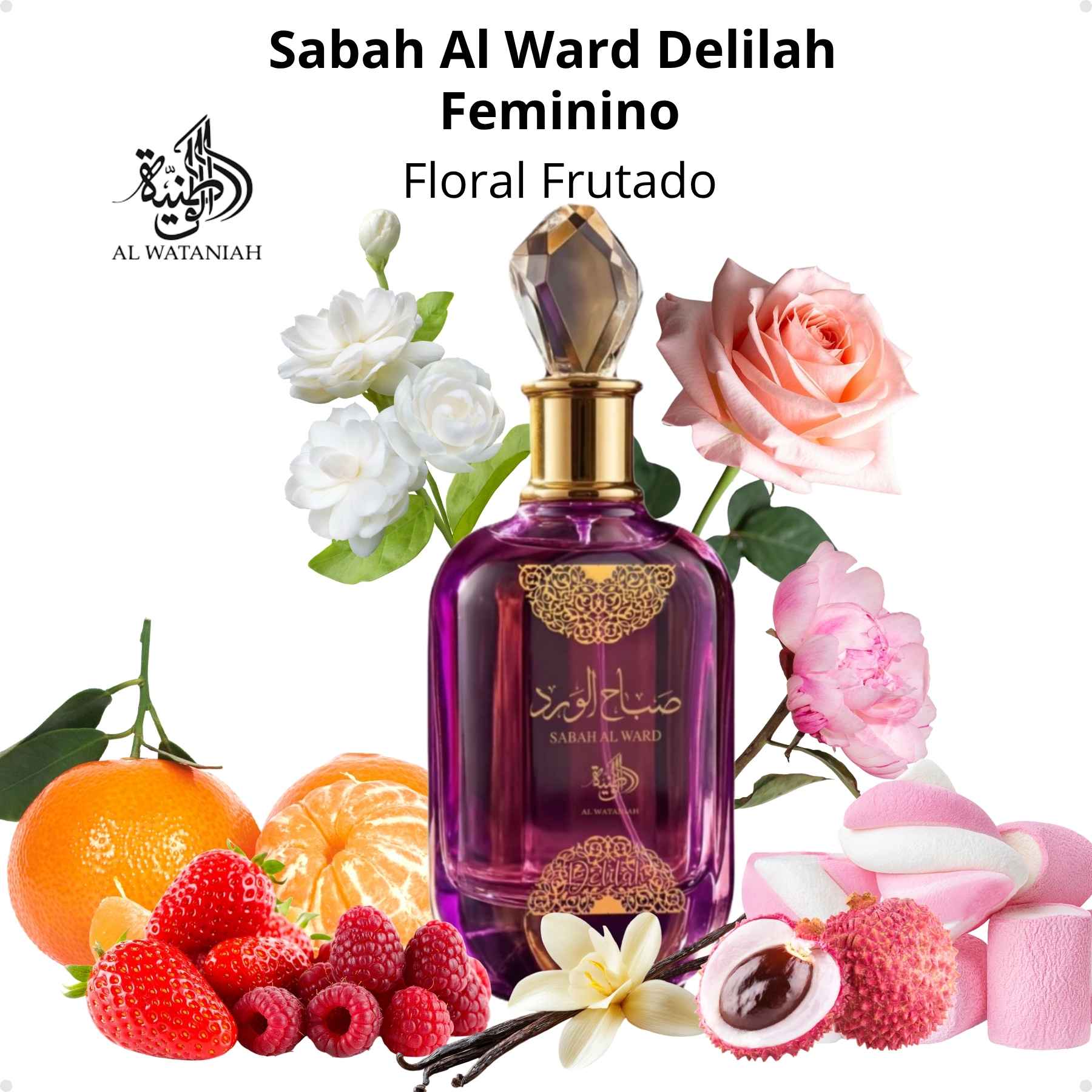 Comprar Perfume Arabe Sabah Al Ward Delilah Al Wataniah Feminino