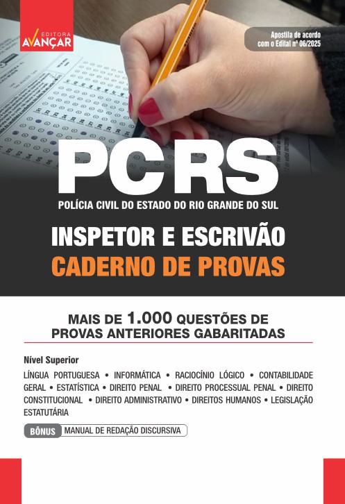 Comprar PCRS 2025 - Polícia Civil do Rio Grande do Sul: Caderno de ...