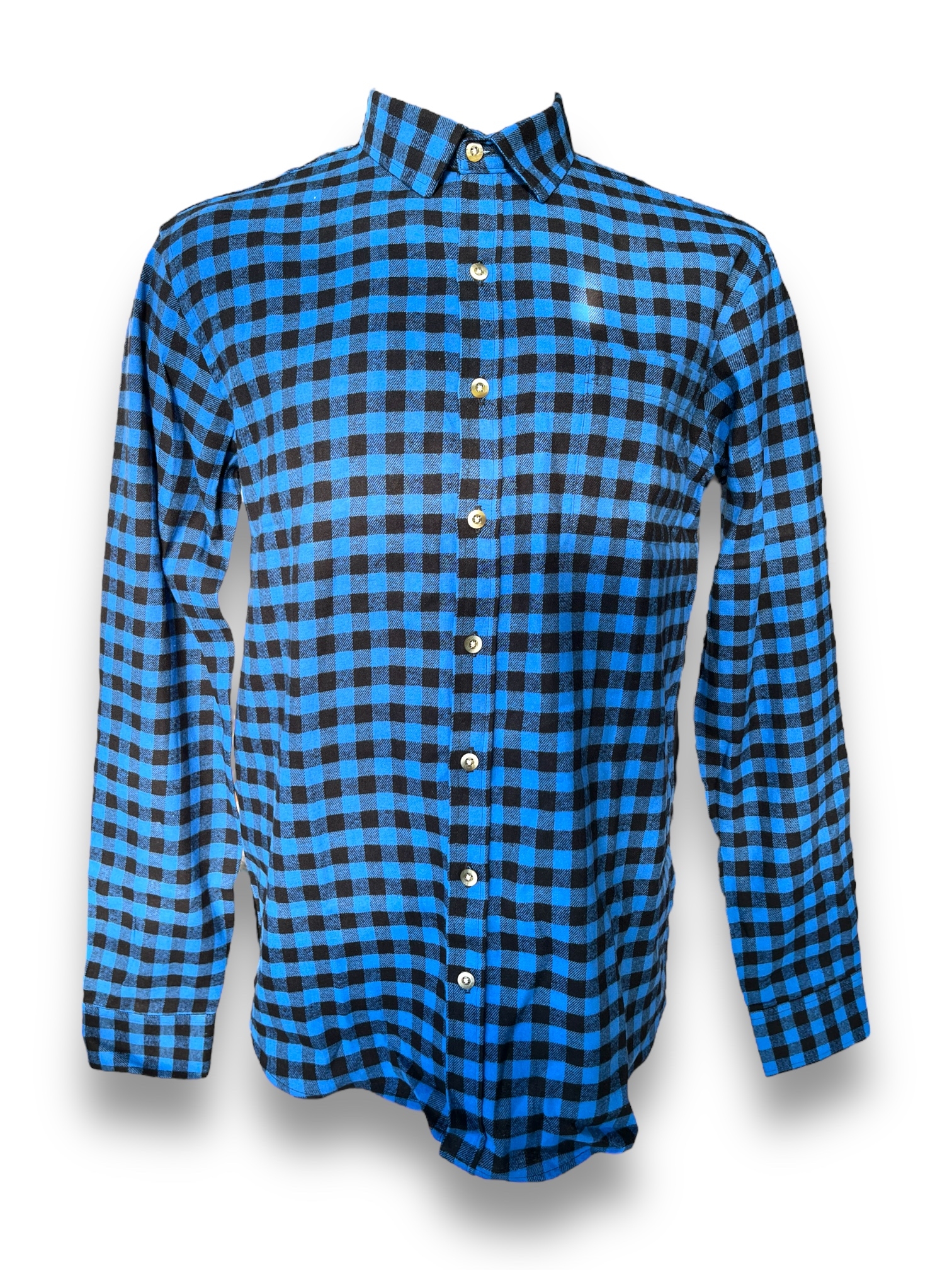 Camisa Manga Longa Xadrez Flanelada Azul P