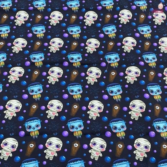 Tricoline Halloween Zumbi tecido 100%Algodão 1,40Largura