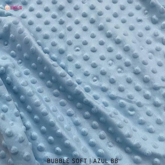 Tecido Plush Bolha Soft Pipoquinha Azul Bebê 50cm X 1,60mt