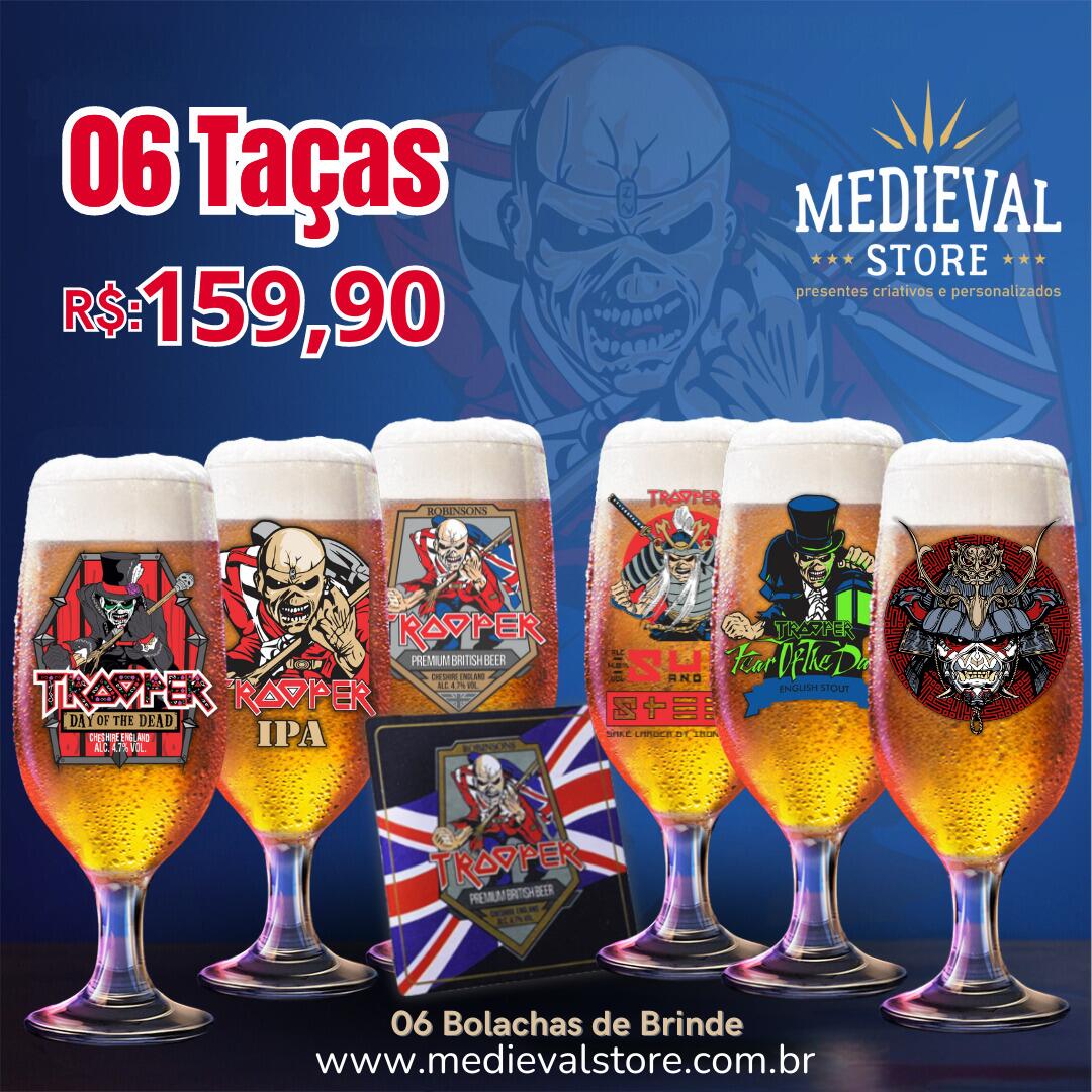 Comprar Pack 6 Taças Trooper Cerveja + Bolachas - a partir de R 