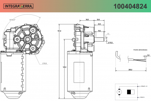 Comprar Motor Com Redução Motoredutor Dc 24v 160rpm 100404824 - a