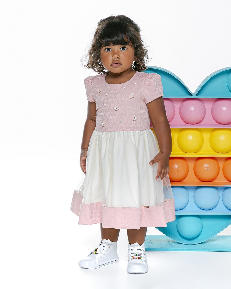 Vestido Gabriela Aquarela Festa Rosa 221087 a partir de R$159,53