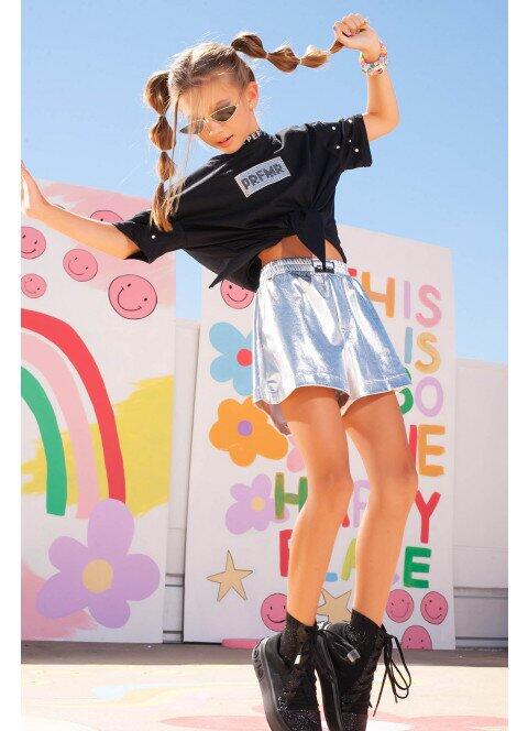 Short Boxy Perfumaria Prata Metalizado 25162 - a partir de R$207,00