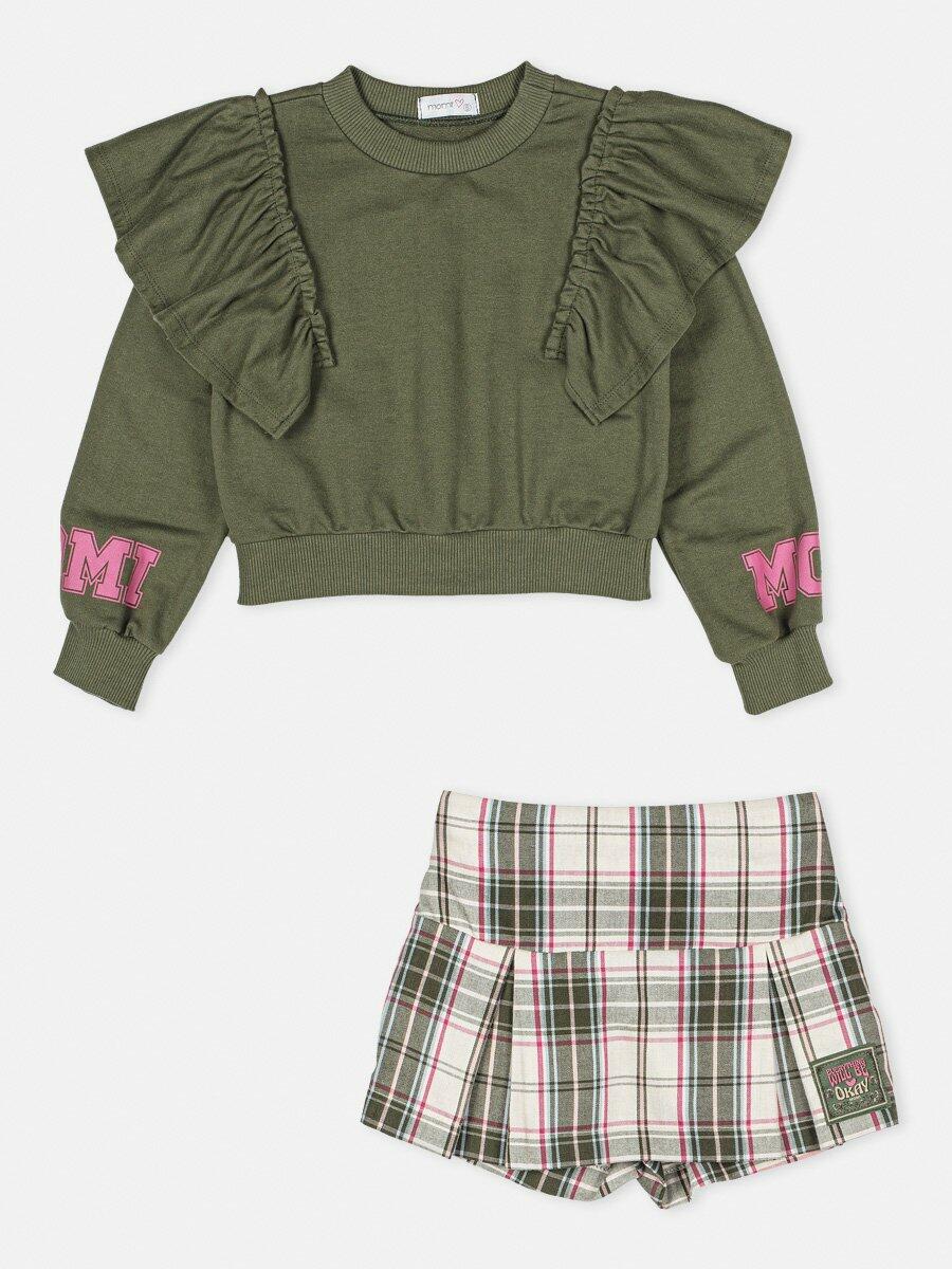 Conjunto Momi Casaco Verde e Short Xadrez