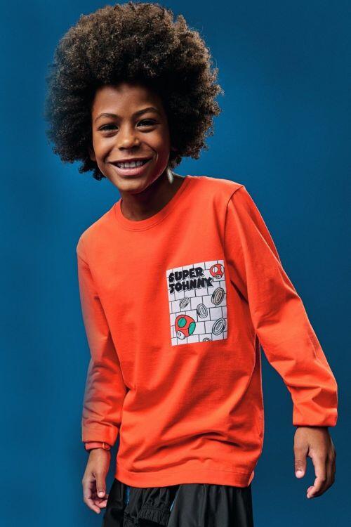 トップス Misha&puff Apolina Elwin Shirt 3-5y Blusa Johnny Fox Laranja Meia Malha Super Mário - a partir de R$101,74