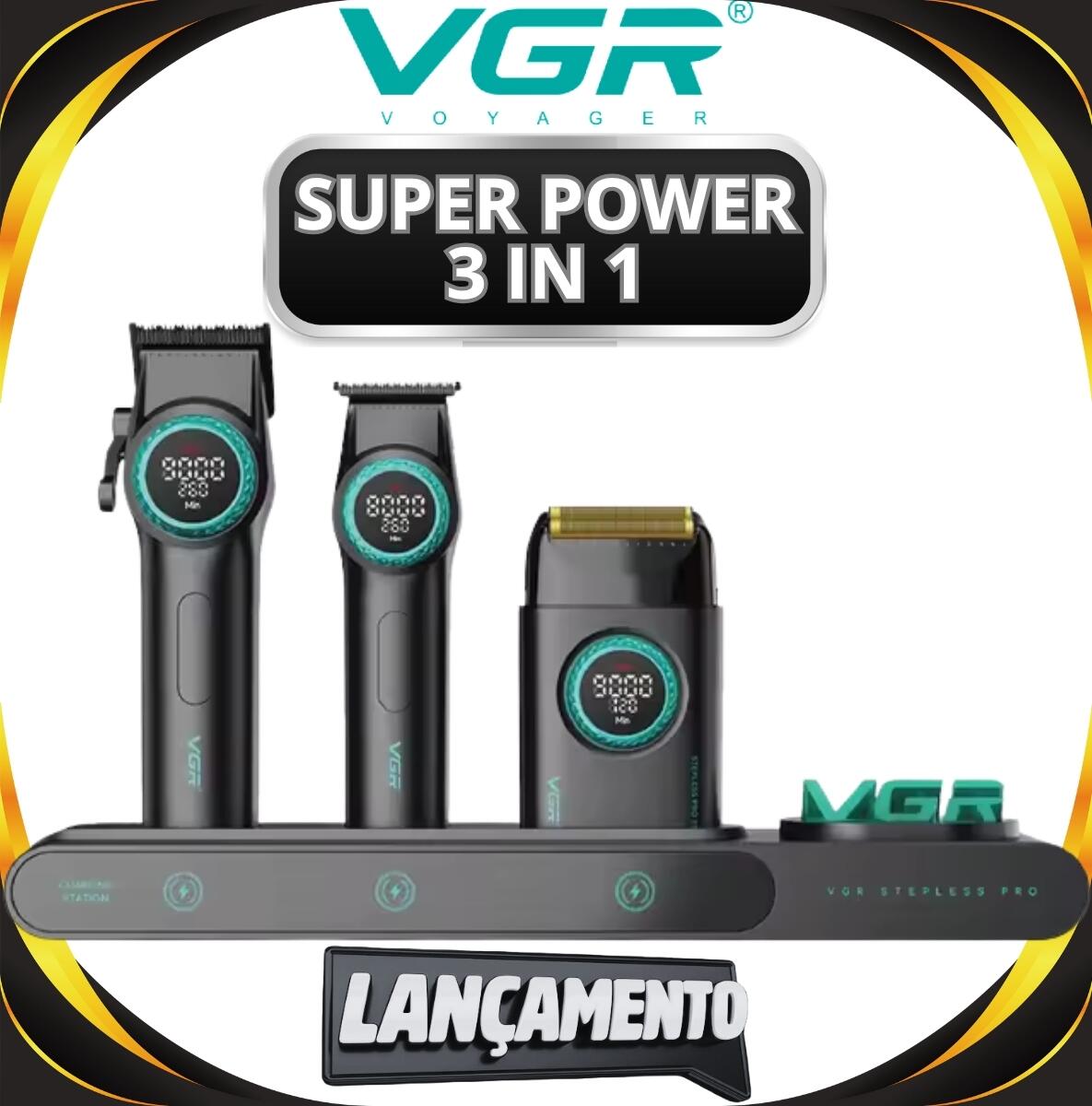 Comprar Combo VGR Super Power Stepless Pro 3 In 1 - Preto - a
