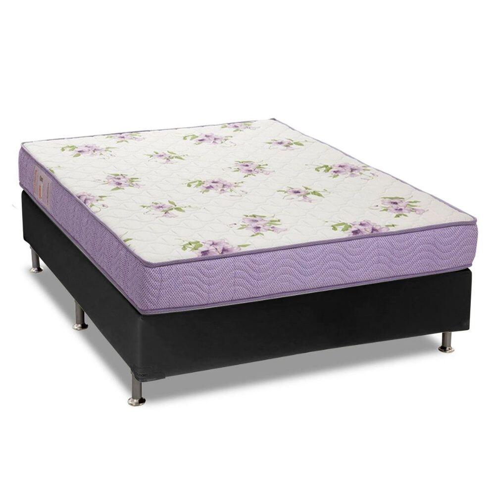 Cama Box Casal Colchão Espuma D23 Super Resistente 138X188X55