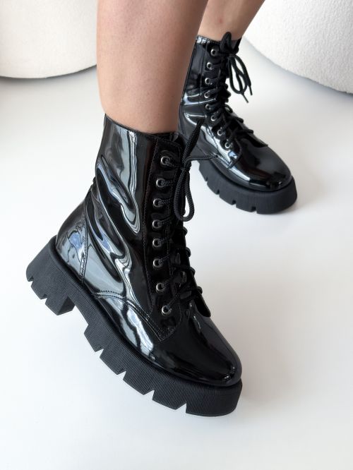 Comprar PARIS Bota Coturno Tratorado Verniz Preto Use Zohle