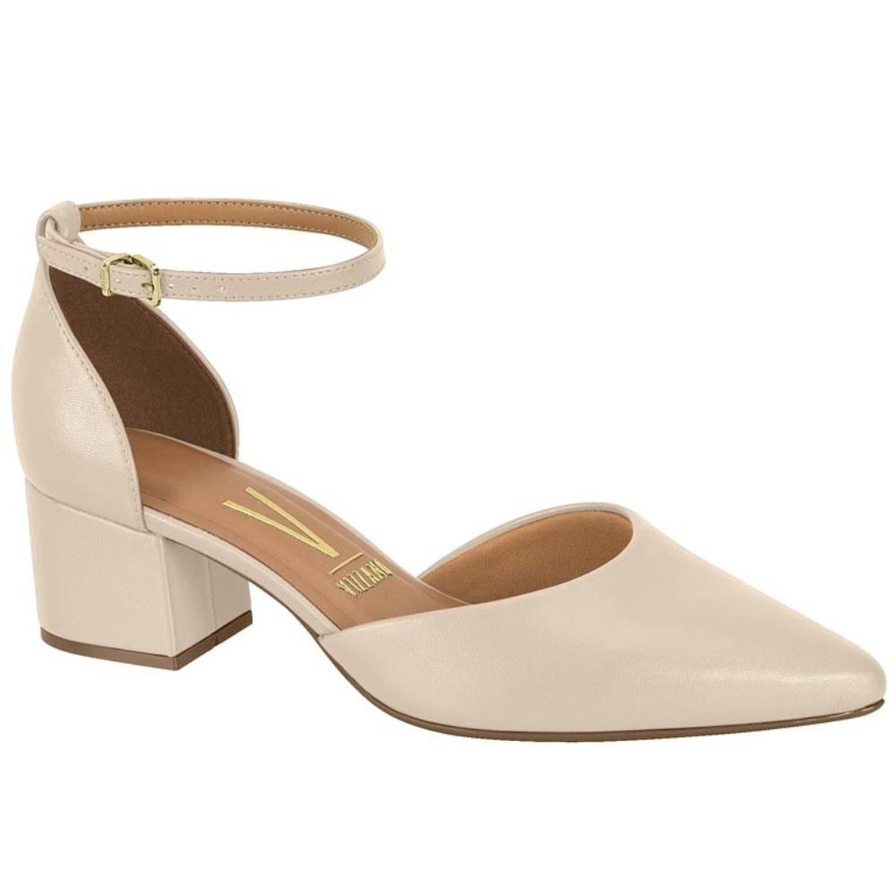 Scarpin Vizzano Branco Salto Sapato Scarpin Salto Grosso Baixo