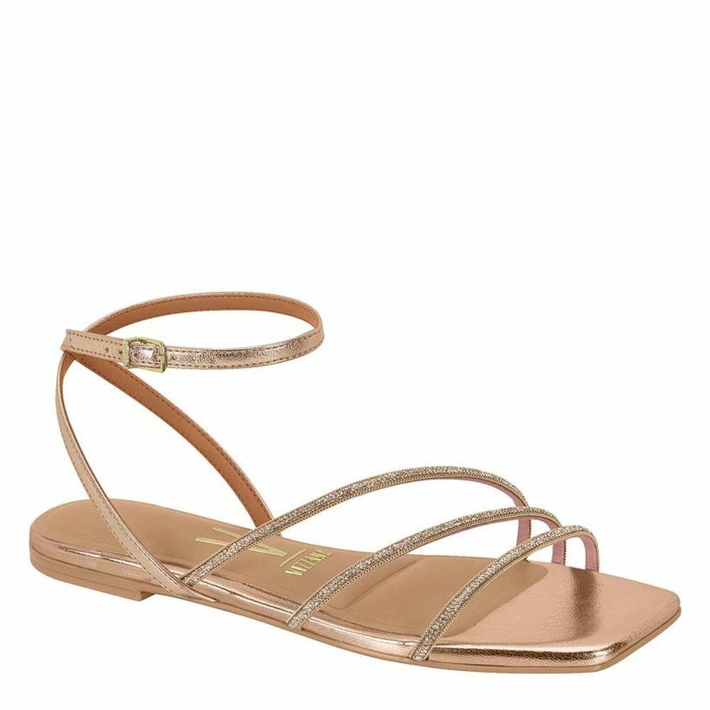 Comprar Sandália Rasteira Stras Metalizada Feminina Vizzano 6513.207