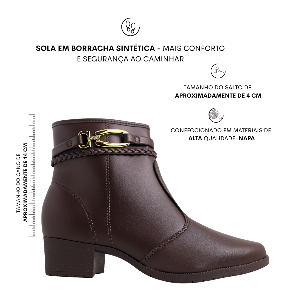 Comprar Bota Feminina Ankle Boot Salto Baixo Detalhe Moleca 5346.102
