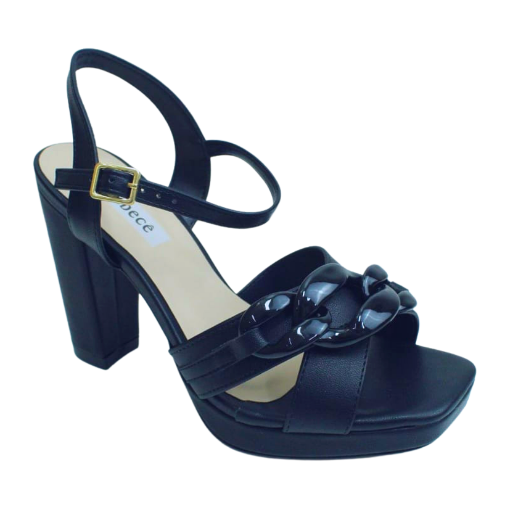 Sandália Feminina Meia Pata Salto Alto Grosso Bebecê 8413438