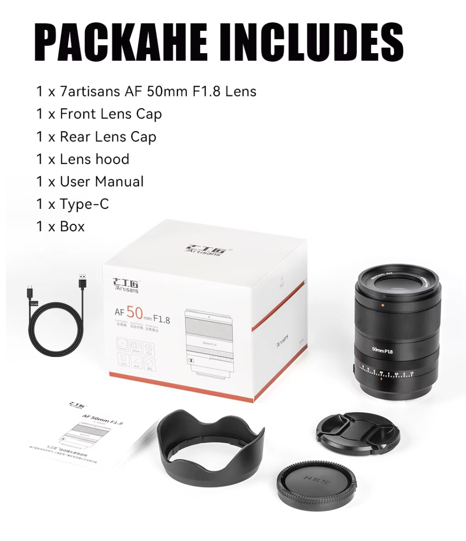 Lente Z 50mm f/1.8 AF Nikon By 7Artisans Mirrorless Full Frame