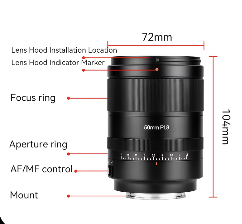 Lente Z 50mm f/1.8 AF Nikon By 7Artisans Mirrorless Full Frame