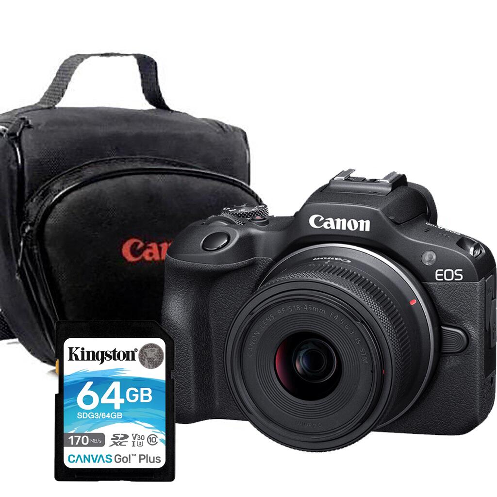 Kit Câmera Canon R100 18-45MM + SD 64GB + Bolsa | Canon Oficial
