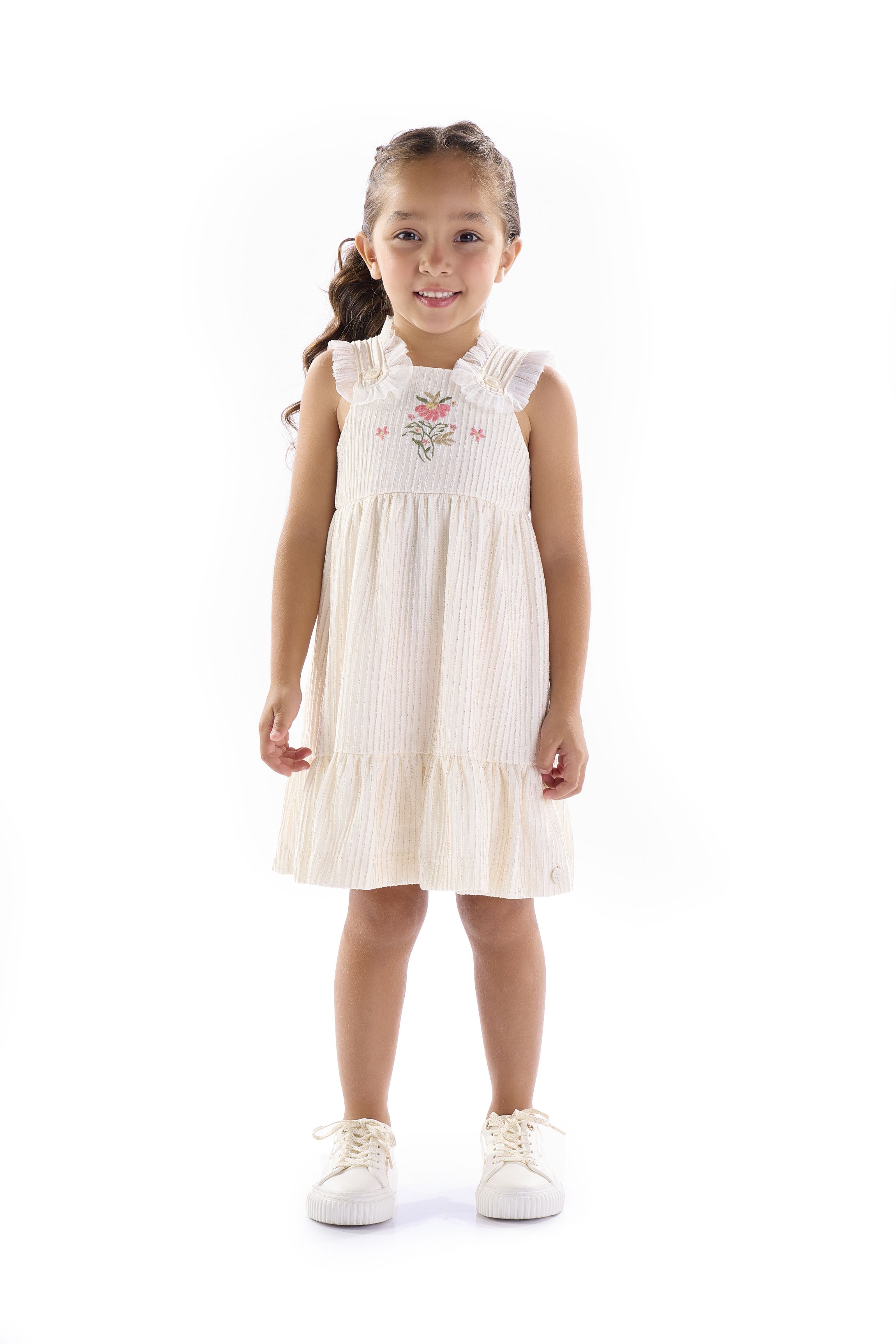 Comprar Vestido Infantil Feminino Bordado Floral Kiki Xodó