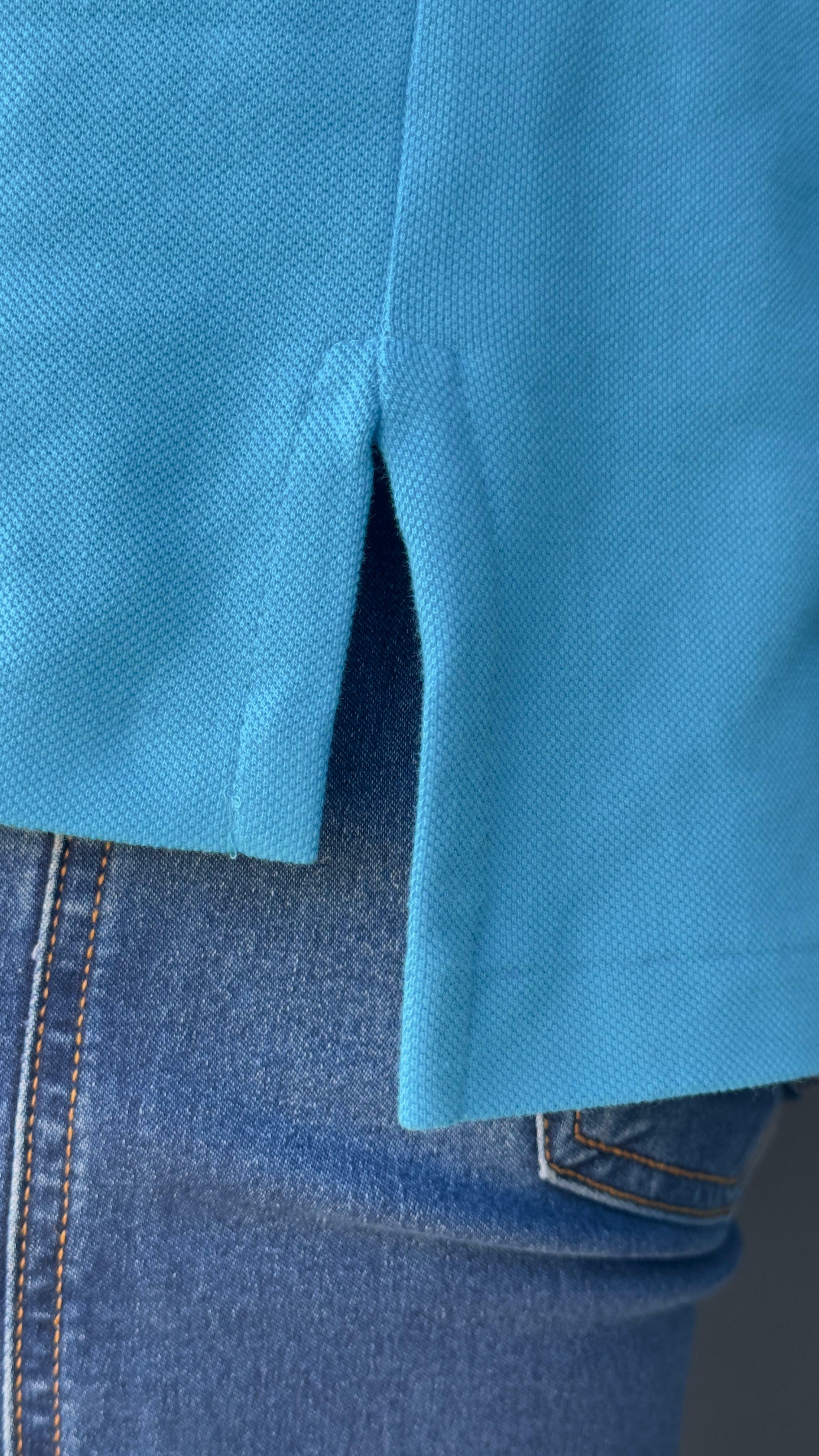 Cyan様 Ralph Lauren Camisa Polo Ralph Lauren Masculina Custom Fit Azul Celeste Pony