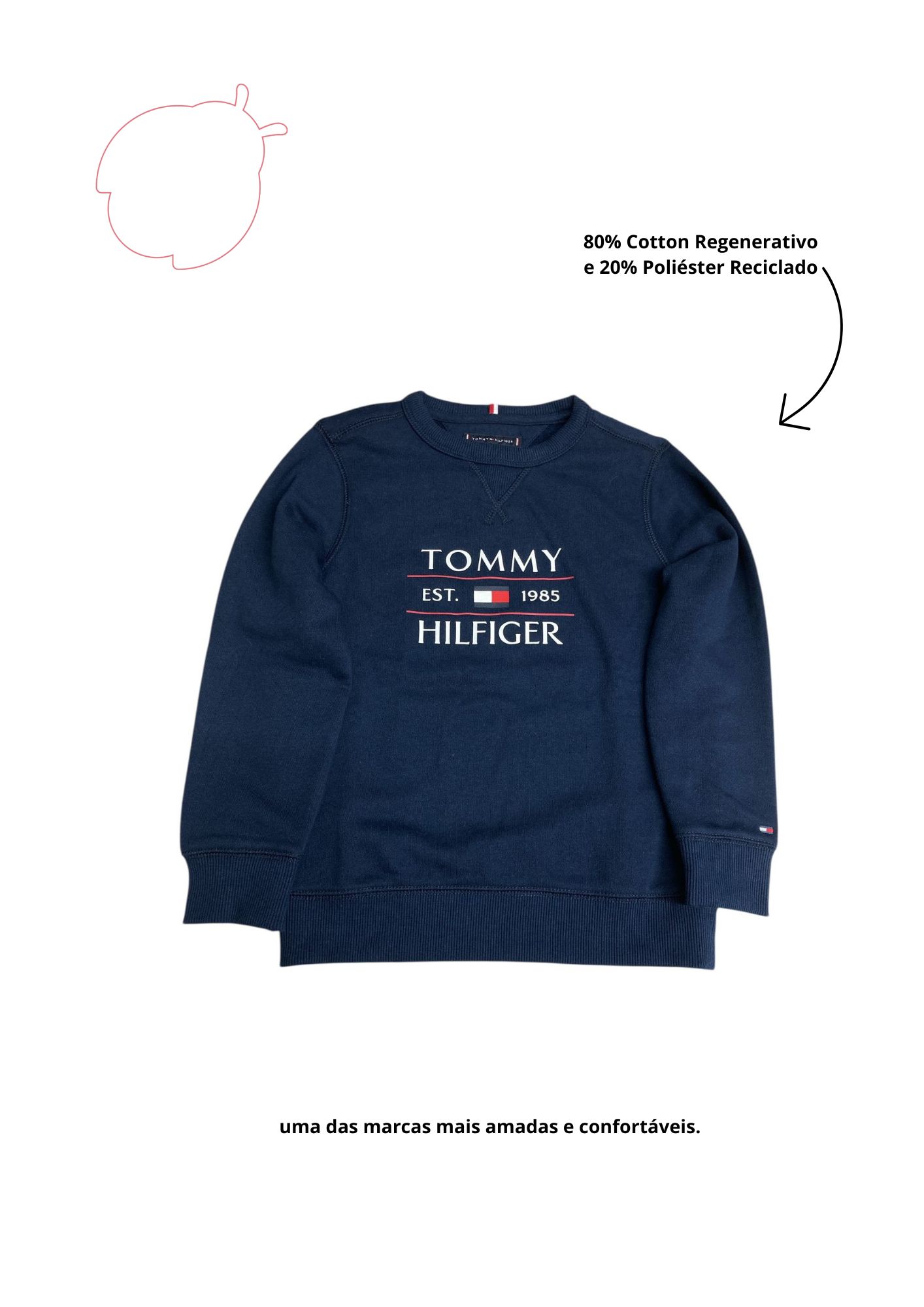 Navy Blue Tommy Tommy Hilfiger Essential Flag Sweater Tommy
