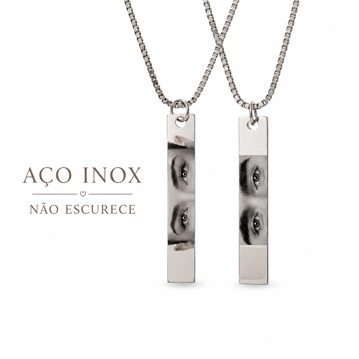 Comprar Kit de Colares Personalizado Olhar Com Foto Em Aço Inox - a ...