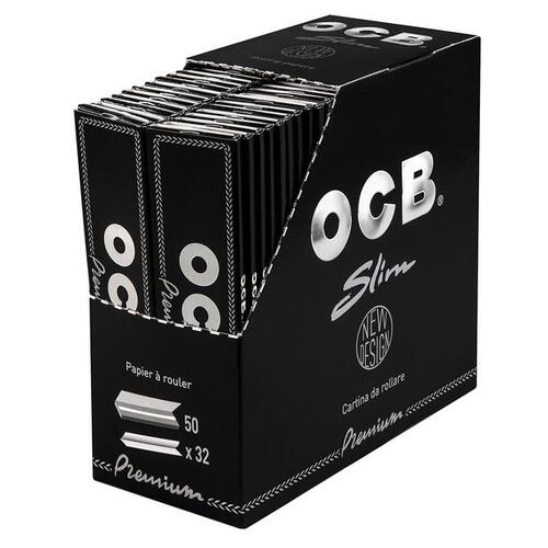 Seda OCB SLIM PREMIUM - Display com 50 unidades de 32 folhas (cada)