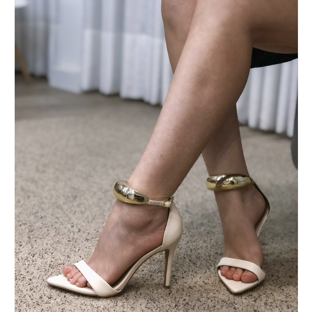 Sandalia Tornozeleira Gold Luxo Blair