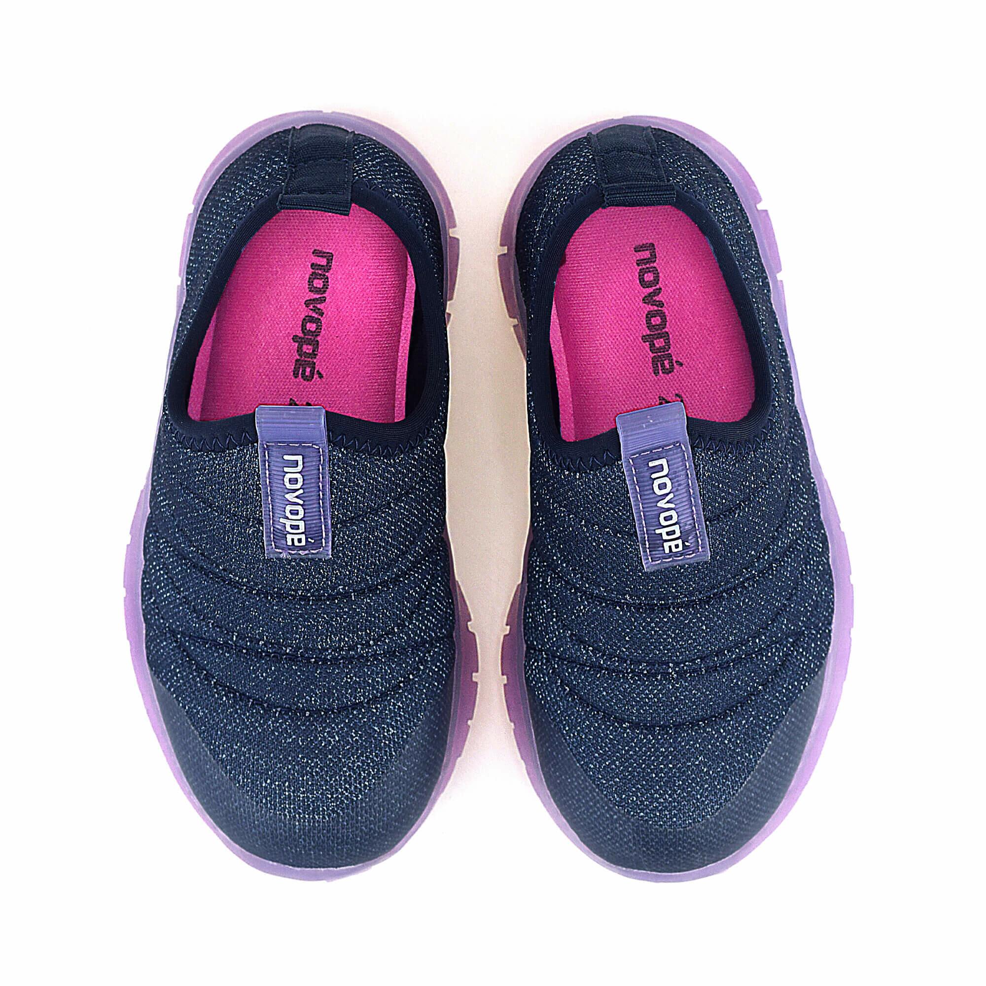 Tênis Infantil Novopé Basic Flex Marinho Lilás