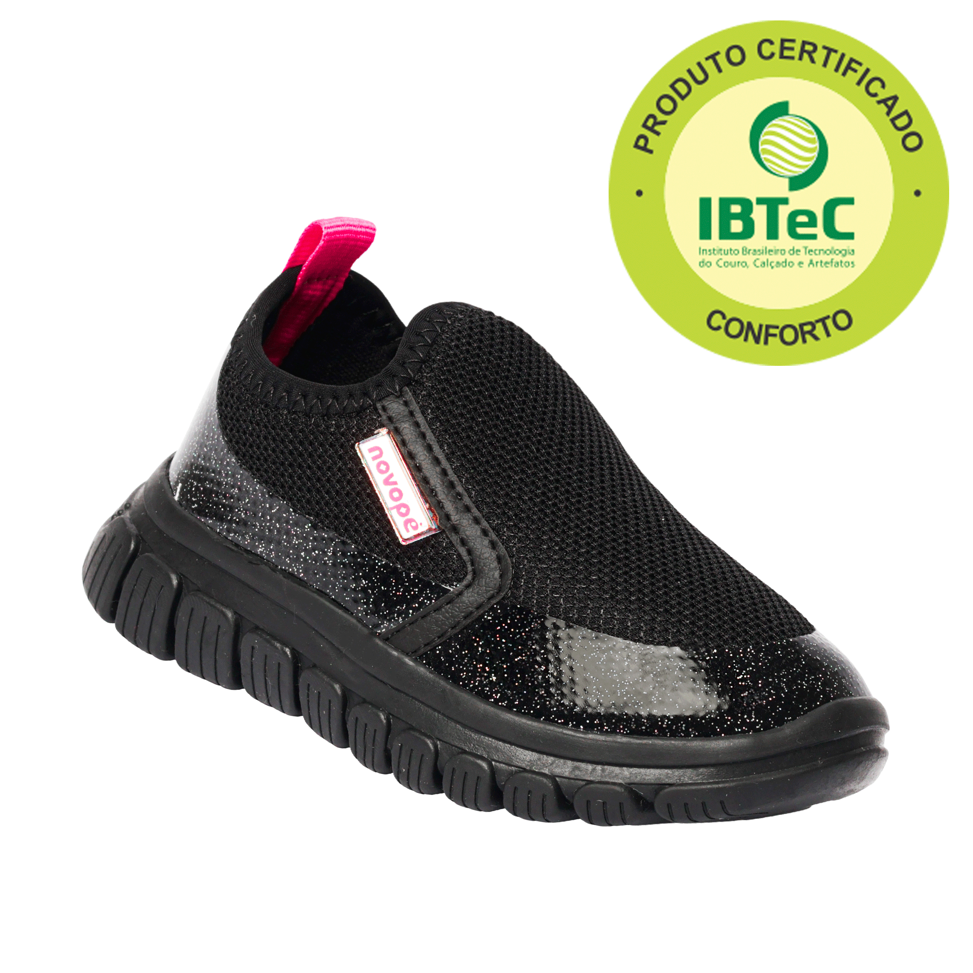 papipupepo Tênis Infantil Novopé Easy Fly Preto com Pink