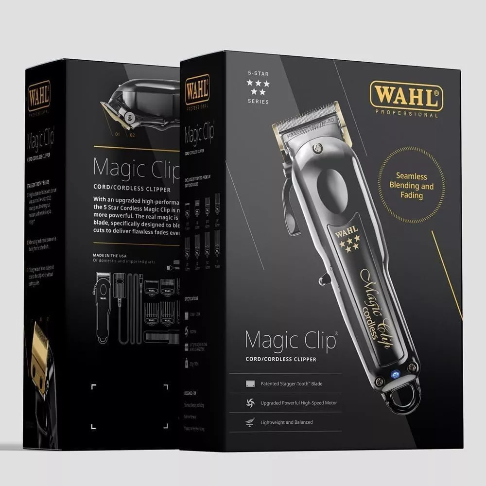 WAHL MagicClip&Detailerバリカンブラック@7^~^6㊹ Comprar Barber Combo Wahl Cordless Magic Clip + Detailer Black