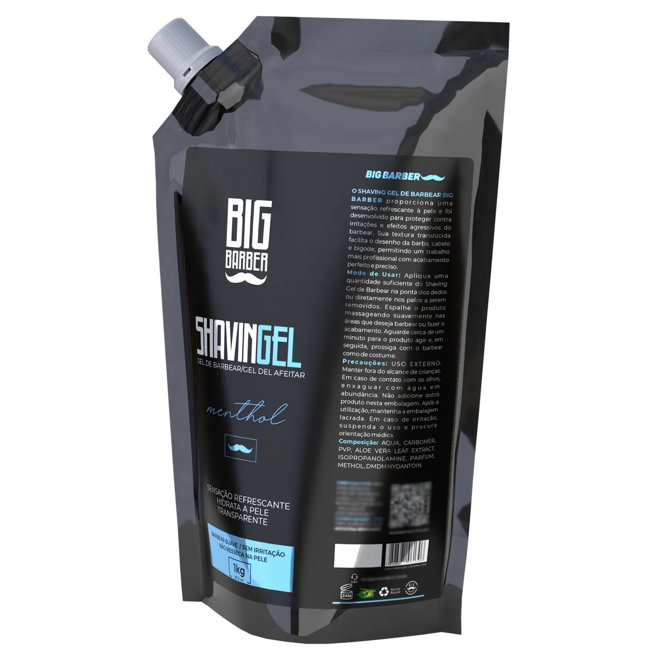 Comprar Refil Shaving Gel De Barbear Big Barber 1Kg Menthol - a
