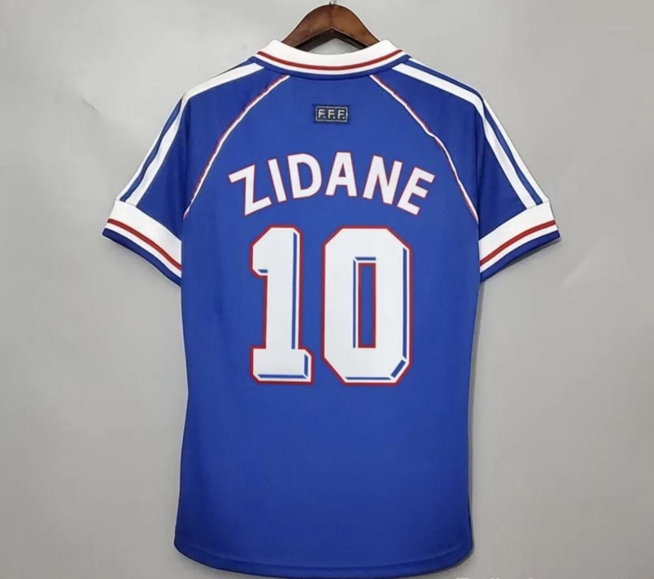 Maillot vintage domicile équipe de France 1998 - Zidane #10 (L/XL