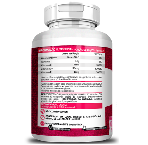 Colgeno Hidrolisado Com Vitaminas D3, C e E - Bionutri - 120 Cpsulas